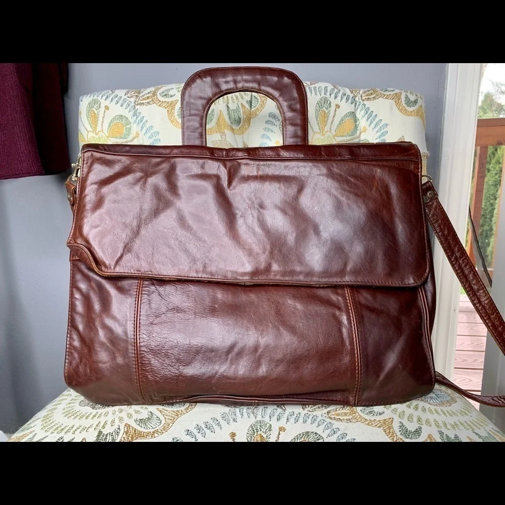 Vintage SOFT Leather Brown PORTFOLIO BRIEFCASE